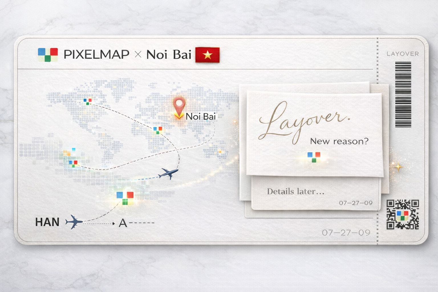 PIXELMAP × Noi Bai: точка между рейсами — и “плюс” при продаже (позже).