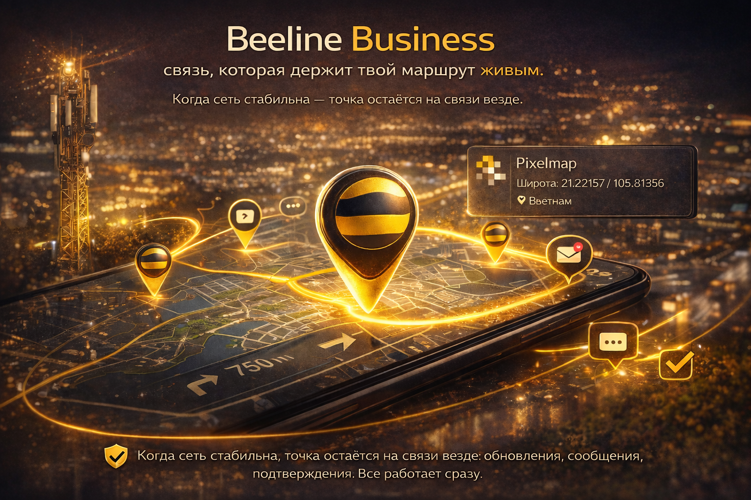 Beeline Business: a connection that keeps your route alive.